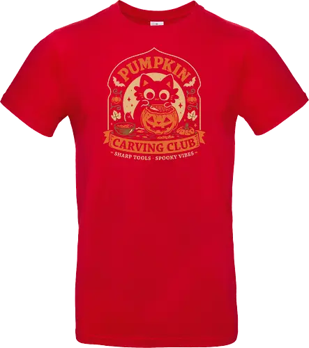 Pumpkin Carving Club - Black Cat - black cat, pumpkin, halloween, carving, jack o lantern, spooky season, october, autumn, fall, kittens, trick or treat, crafting, vintage - Standard T-Shirt