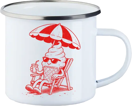 Chilling Out: The Melting Soft Serve - funny ice cream shirt, vintage cartoon food apparel, aesthetic summer clothing, cool sunglasses graphic, single color pop art tee, quirky foodie fashion, relaxed beach vibe shirt, summer vacation graphic tee, retro beach streetwear, melting soft serve design - Emailletasse