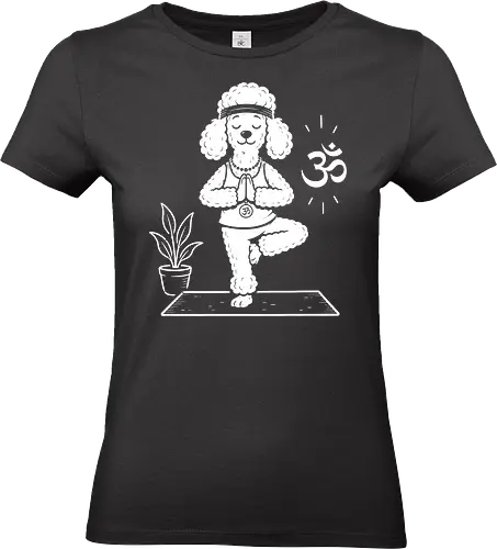Namaste Poodle: Zen Yoga Dog - cute meditation tee, yoga dog shirt, funny poodle graphic tee, zen animal apparel, minimalist dog lover merch, namaste pet streetwear, tree pose graphic, aesthetic yoga clothing, Om symbol design, relaxing animal fashion - Standard T-Shirt (Frauen)