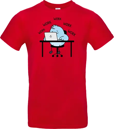 Corporate Grind: The Tired Blue Blob - WFH fashion, funny work shirt, corporate burnout graphic tee, tired monster apparel, office humor streetwear, relatable student clothing, minimalist cartoon desk, lazy day aesthetic tee, remote worker gift, cute exhausted character - Standard T-Shirt