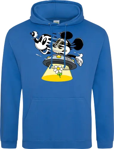 Freaky Alien Maus in UFO - Cartoon Horror Sci-Fi Art - freaky Alien Maus Art, Cartoon Horror Sci-Fi Shirt, Maus UFO dunkles Shirt, Horror Cartoon fliegende Untertasse, Skelett Maus Sci-Fi Art, dunkles rotes Pop Art, alternativer freaky Maus UFO, verrückte Cartoon Sci-Fi Mode, Maus Entführung Blume Art, Underground dunkles Geek Sci-Fi, Horror Nostalgie Cartoon, Punk Maus UFO Cartoon, alternative Sci-Fi Shirt, dunkle Retro Maus Art, chaotischer roter Cartoon Sci-Fi - Standard Hoodie