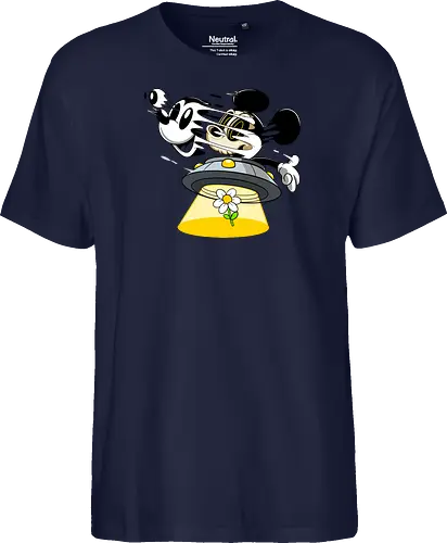 Freaky Alien Maus in UFO - Cartoon Horror Sci-Fi Art - freaky Alien Maus Art, Cartoon Horror Sci-Fi Shirt, Maus UFO dunkles Shirt, Horror Cartoon fliegende Untertasse, Skelett Maus Sci-Fi Art, dunkles rotes Pop Art, alternativer freaky Maus UFO, verrückte Cartoon Sci-Fi Mode, Maus Entführung Blume Art, Underground dunkles Geek Sci-Fi, Horror Nostalgie Cartoon, Punk Maus UFO Cartoon, alternative Sci-Fi Shirt, dunkle Retro Maus Art, chaotischer roter Cartoon Sci-Fi - Fairtrade T-Shirt