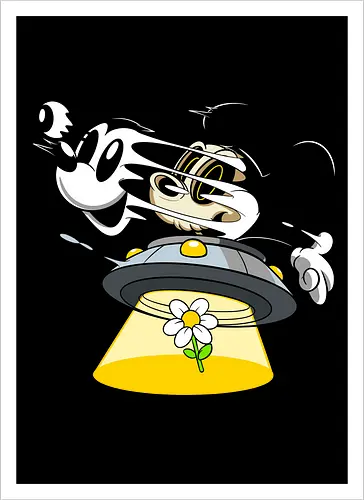 Freaky Alien Maus in UFO - Cartoon Horror Sci-Fi Art - freaky Alien Maus Art, Cartoon Horror Sci-Fi Shirt, Maus UFO dunkles Shirt, Horror Cartoon fliegende Untertasse, Skelett Maus Sci-Fi Art, dunkles rotes Pop Art, alternativer freaky Maus UFO, verrückte Cartoon Sci-Fi Mode, Maus Entführung Blume Art, Underground dunkles Geek Sci-Fi, Horror Nostalgie Cartoon, Punk Maus UFO Cartoon, alternative Sci-Fi Shirt, dunkle Retro Maus Art, chaotischer roter Cartoon Sci-Fi - Kunstdruck
