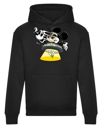 Freaky Alien Maus in UFO - Cartoon Horror Sci-Fi Art - freaky Alien Maus Art, Cartoon Horror Sci-Fi Shirt, Maus UFO dunkles Shirt, Horror Cartoon fliegende Untertasse, Skelett Maus Sci-Fi Art, dunkles rotes Pop Art, alternativer freaky Maus UFO, verrückte Cartoon Sci-Fi Mode, Maus Entführung Blume Art, Underground dunkles Geek Sci-Fi, Horror Nostalgie Cartoon, Punk Maus UFO Cartoon, alternative Sci-Fi Shirt, dunkle Retro Maus Art, chaotischer roter Cartoon Sci-Fi - Heavyweight Hoodie