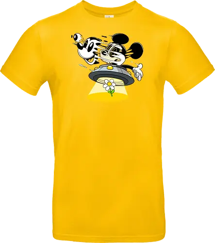 Freaky Alien Maus in UFO - Cartoon Horror Sci-Fi Art - freaky Alien Maus Art, Cartoon Horror Sci-Fi Shirt, Maus UFO dunkles Shirt, Horror Cartoon fliegende Untertasse, Skelett Maus Sci-Fi Art, dunkles rotes Pop Art, alternativer freaky Maus UFO, verrückte Cartoon Sci-Fi Mode, Maus Entführung Blume Art, Underground dunkles Geek Sci-Fi, Horror Nostalgie Cartoon, Punk Maus UFO Cartoon, alternative Sci-Fi Shirt, dunkle Retro Maus Art, chaotischer roter Cartoon Sci-Fi - Standard T-Shirt