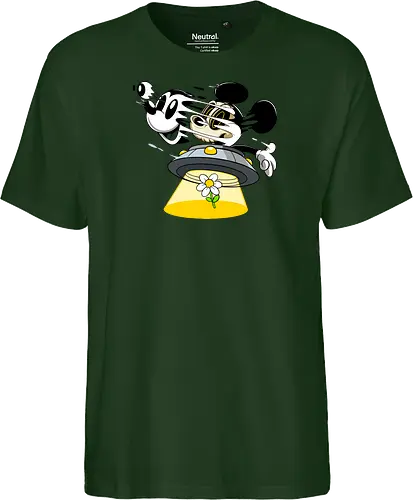 Freaky Alien Maus in UFO - Cartoon Horror Sci-Fi Art - freaky Alien Maus Art, Cartoon Horror Sci-Fi Shirt, Maus UFO dunkles Shirt, Horror Cartoon fliegende Untertasse, Skelett Maus Sci-Fi Art, dunkles rotes Pop Art, alternativer freaky Maus UFO, verrückte Cartoon Sci-Fi Mode, Maus Entführung Blume Art, Underground dunkles Geek Sci-Fi, Horror Nostalgie Cartoon, Punk Maus UFO Cartoon, alternative Sci-Fi Shirt, dunkle Retro Maus Art, chaotischer roter Cartoon Sci-Fi - Fairtrade T-Shirt