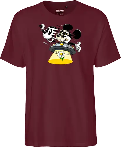 Freaky Alien Maus in UFO - Cartoon Horror Sci-Fi Art - freaky Alien Maus Art, Cartoon Horror Sci-Fi Shirt, Maus UFO dunkles Shirt, Horror Cartoon fliegende Untertasse, Skelett Maus Sci-Fi Art, dunkles rotes Pop Art, alternativer freaky Maus UFO, verrückte Cartoon Sci-Fi Mode, Maus Entführung Blume Art, Underground dunkles Geek Sci-Fi, Horror Nostalgie Cartoon, Punk Maus UFO Cartoon, alternative Sci-Fi Shirt, dunkle Retro Maus Art, chaotischer roter Cartoon Sci-Fi - Fairtrade T-Shirt