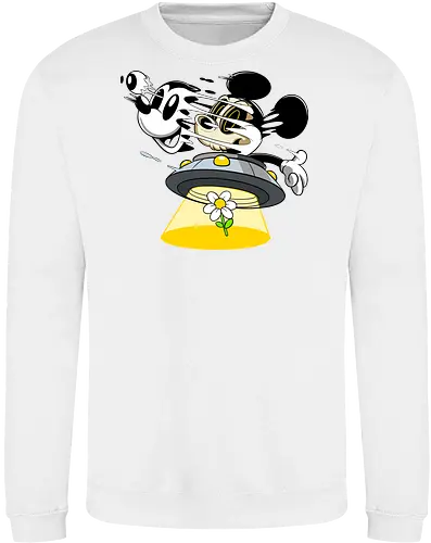 Freaky Alien Maus in UFO - Cartoon Horror Sci-Fi Art - freaky Alien Maus Art, Cartoon Horror Sci-Fi Shirt, Maus UFO dunkles Shirt, Horror Cartoon fliegende Untertasse, Skelett Maus Sci-Fi Art, dunkles rotes Pop Art, alternativer freaky Maus UFO, verrückte Cartoon Sci-Fi Mode, Maus Entführung Blume Art, Underground dunkles Geek Sci-Fi, Horror Nostalgie Cartoon, Punk Maus UFO Cartoon, alternative Sci-Fi Shirt, dunkle Retro Maus Art, chaotischer roter Cartoon Sci-Fi - Sweatshirt
