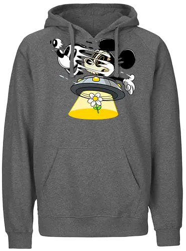 Freaky Alien Maus in UFO - Cartoon Horror Sci-Fi Art - freaky Alien Maus Art, Cartoon Horror Sci-Fi Shirt, Maus UFO dunkles Shirt, Horror Cartoon fliegende Untertasse, Skelett Maus Sci-Fi Art, dunkles rotes Pop Art, alternativer freaky Maus UFO, verrückte Cartoon Sci-Fi Mode, Maus Entführung Blume Art, Underground dunkles Geek Sci-Fi, Horror Nostalgie Cartoon, Punk Maus UFO Cartoon, alternative Sci-Fi Shirt, dunkle Retro Maus Art, chaotischer roter Cartoon Sci-Fi - Fairtrade Hoodie