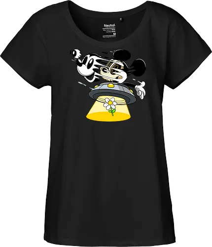 Freaky Alien Maus in UFO - Cartoon Horror Sci-Fi Art - freaky Alien Maus Art, Cartoon Horror Sci-Fi Shirt, Maus UFO dunkles Shirt, Horror Cartoon fliegende Untertasse, Skelett Maus Sci-Fi Art, dunkles rotes Pop Art, alternativer freaky Maus UFO, verrückte Cartoon Sci-Fi Mode, Maus Entführung Blume Art, Underground dunkles Geek Sci-Fi, Horror Nostalgie Cartoon, Punk Maus UFO Cartoon, alternative Sci-Fi Shirt, dunkle Retro Maus Art, chaotischer roter Cartoon Sci-Fi - Fairtrade Girl Shirt
