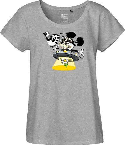 Freaky Alien Maus in UFO - Cartoon Horror Sci-Fi Art - freaky Alien Maus Art, Cartoon Horror Sci-Fi Shirt, Maus UFO dunkles Shirt, Horror Cartoon fliegende Untertasse, Skelett Maus Sci-Fi Art, dunkles rotes Pop Art, alternativer freaky Maus UFO, verrückte Cartoon Sci-Fi Mode, Maus Entführung Blume Art, Underground dunkles Geek Sci-Fi, Horror Nostalgie Cartoon, Punk Maus UFO Cartoon, alternative Sci-Fi Shirt, dunkle Retro Maus Art, chaotischer roter Cartoon Sci-Fi - Fairtrade Girl Shirt