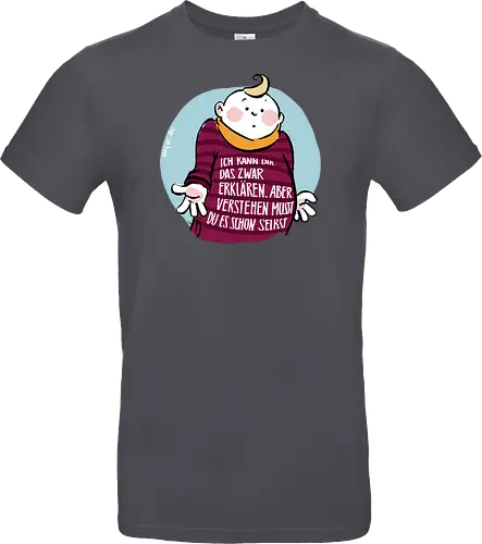 Ich kann dir das zwar erklären.. - Ringelpullisprüche, Ringeldinger, streifenweise, Spruch, Weisheit, Motivation, Ringelpulli, SprücheShirt, Cartoon Illustration, Statement, Handgezeichnet, Humor, Selbstironie, Streifenpulli, Spruchshirt, deutsch - Standard T-Shirt