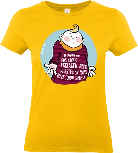 Ich kann dir das zwar erklären.. - Ringelpullisprüche, Ringeldinger, streifenweise, Spruch, Weisheit, Motivation, Ringelpulli, SprücheShirt, Cartoon Illustration, Statement, Handgezeichnet, Humor, Selbstironie, Streifenpulli, Spruchshirt, deutsch - Standard T-Shirt (Frauen)