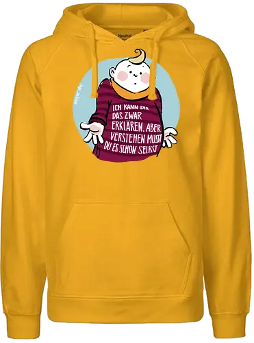 Ich kann dir das zwar erklären.. - Ringelpullisprüche, Ringeldinger, streifenweise, Spruch, Weisheit, Motivation, Ringelpulli, SprücheShirt, Cartoon Illustration, Statement, Handgezeichnet, Humor, Selbstironie, Streifenpulli, Spruchshirt, deutsch - Fairtrade Hoodie