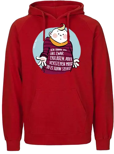 Ich kann dir das zwar erklären.. - Ringelpullisprüche, Ringeldinger, streifenweise, Spruch, Weisheit, Motivation, Ringelpulli, SprücheShirt, Cartoon Illustration, Statement, Handgezeichnet, Humor, Selbstironie, Streifenpulli, Spruchshirt, deutsch - Fairtrade Hoodie