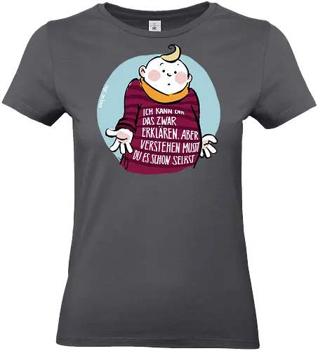 Ich kann dir das zwar erklären.. - Ringelpullisprüche, Ringeldinger, streifenweise, Spruch, Weisheit, Motivation, Ringelpulli, SprücheShirt, Cartoon Illustration, Statement, Handgezeichnet, Humor, Selbstironie, Streifenpulli, Spruchshirt, deutsch - Standard T-Shirt (Frauen)