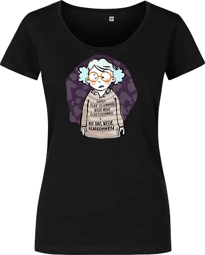 Damit klarzukommen.. - Ringelpulliweisheit, Ringelpulli, Spruch, Weisheit, Lebensweisheit, handgezeichnet, Augeanhirn - Damen T-Shirt
