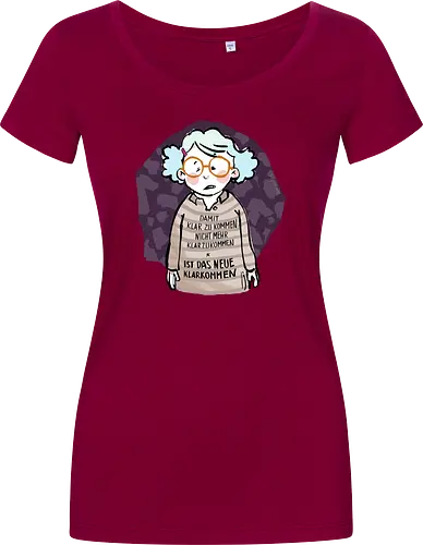 Damit klarzukommen.. - Ringelpulliweisheit, Ringelpulli, Spruch, Weisheit, Lebensweisheit, handgezeichnet, Augeanhirn - Damen T-Shirt