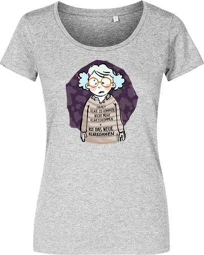 Damit klarzukommen.. - Ringelpulliweisheit, Ringelpulli, Spruch, Weisheit, Lebensweisheit, handgezeichnet, Augeanhirn - Damen T-Shirt