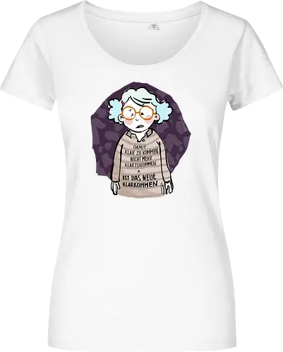 Damit klarzukommen.. - Ringelpulliweisheit, Ringelpulli, Spruch, Weisheit, Lebensweisheit, handgezeichnet, Augeanhirn - Damen T-Shirt