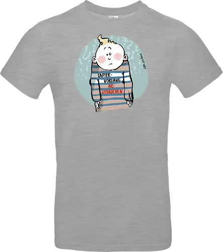 Kapiervorgang abgebrochen - Selbstironie, Streifenpulli, Spruchshirt, deutsch, Ringelpullisprüche, Ringeldinger, streifenweise, Spruch, Weisheit, Motivation, Ringelpulli, SprücheShirt, Cartoon Illustration, Statement, Ostfriesland, Nordsee, Handgezeichnet, Humor - Standard T-Shirt