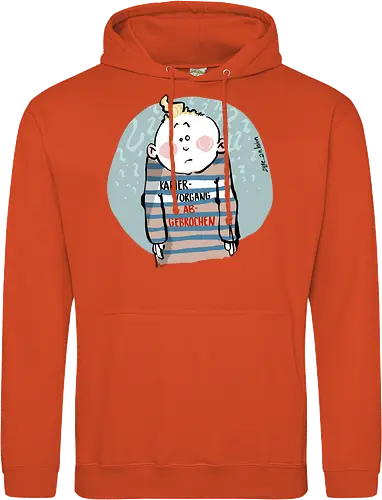 Kapiervorgang abgebrochen - Selbstironie, Streifenpulli, Spruchshirt, deutsch, Ringelpullisprüche, Ringeldinger, streifenweise, Spruch, Weisheit, Motivation, Ringelpulli, SprücheShirt, Cartoon Illustration, Statement, Ostfriesland, Nordsee, Handgezeichnet, Humor - Standard Hoodie