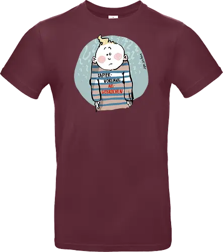 Kapiervorgang abgebrochen - Selbstironie, Streifenpulli, Spruchshirt, deutsch, Ringelpullisprüche, Ringeldinger, streifenweise, Spruch, Weisheit, Motivation, Ringelpulli, SprücheShirt, Cartoon Illustration, Statement, Ostfriesland, Nordsee, Handgezeichnet, Humor - Standard T-Shirt