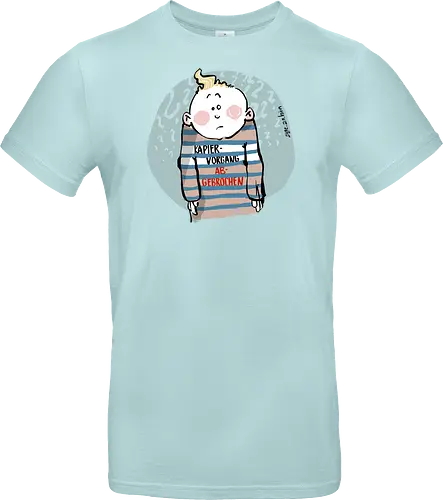 Kapiervorgang abgebrochen - Selbstironie, Streifenpulli, Spruchshirt, deutsch, Ringelpullisprüche, Ringeldinger, streifenweise, Spruch, Weisheit, Motivation, Ringelpulli, SprücheShirt, Cartoon Illustration, Statement, Ostfriesland, Nordsee, Handgezeichnet, Humor - Standard T-Shirt