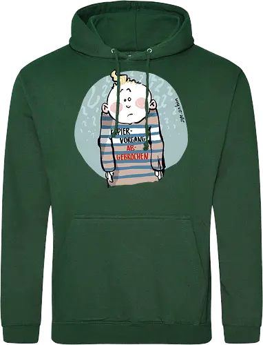 Kapiervorgang abgebrochen - Selbstironie, Streifenpulli, Spruchshirt, deutsch, Ringelpullisprüche, Ringeldinger, streifenweise, Spruch, Weisheit, Motivation, Ringelpulli, SprücheShirt, Cartoon Illustration, Statement, Ostfriesland, Nordsee, Handgezeichnet, Humor - Standard Hoodie