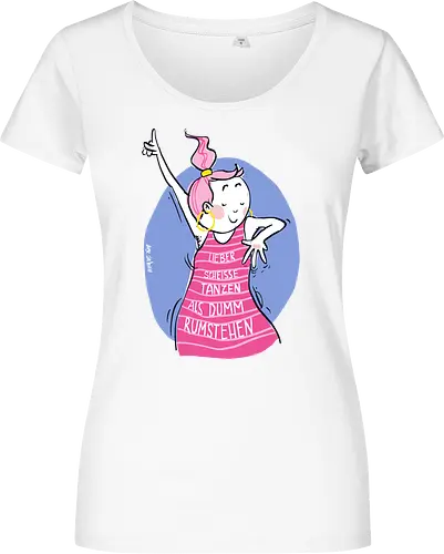 Lieber scheisse tanzen.. - Ringelpulli, Weisheit, Spruch, Motivation - Damen T-Shirt