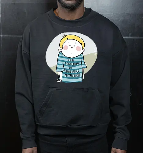 Mein Tatenvolumen.. - Ringelpulli, Weisheit, Spruch, Motivation - Cropped Sweatshirt