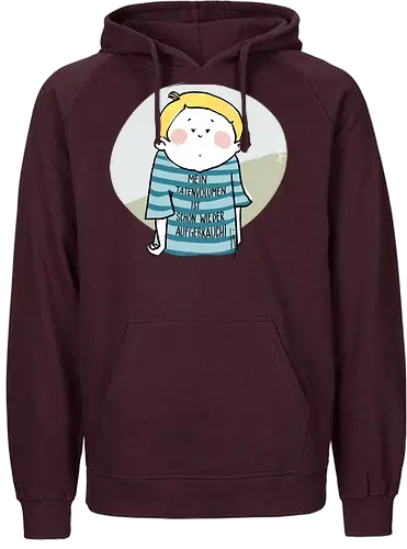Mein Tatenvolumen.. - Ringelpulli, Weisheit, Spruch, Motivation - Fairtrade Hoodie