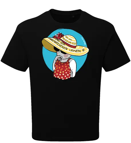 Angebrochenes Leben - ringelpullisprüche, Ringeldinger, streifenweise, Spruch, Weisheit, Motivation, Ringelpulli, deutsch, SprücheShirt, Cartoon Illustration, Statement, Handgezeichnet, Humor, Selbstironie, Streifenpulli, Spruchshirt - Oversize T-Shirt