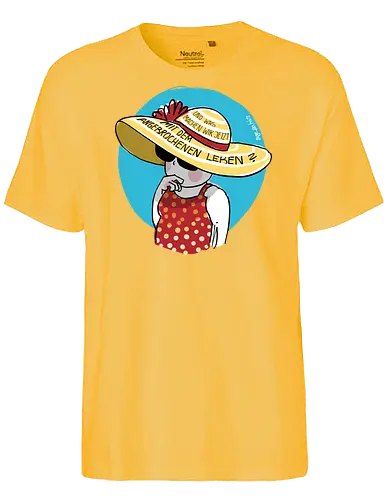 Angebrochenes Leben - ringelpullisprüche, Ringeldinger, streifenweise, Spruch, Weisheit, Motivation, Ringelpulli, deutsch, SprücheShirt, Cartoon Illustration, Statement, Handgezeichnet, Humor, Selbstironie, Streifenpulli, Spruchshirt - Fairtrade T-Shirt