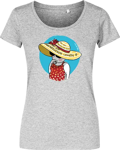 Angebrochenes Leben - ringelpullisprüche, Ringeldinger, streifenweise, Spruch, Weisheit, Motivation, Ringelpulli, deutsch, SprücheShirt, Cartoon Illustration, Statement, Handgezeichnet, Humor, Selbstironie, Streifenpulli, Spruchshirt - Damen T-Shirt