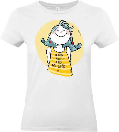 Ich kann alles.. - Ringelpulliweisheit, Ringelpulli, Spruch, Weisheit, Lebensweisheit, handgezeichnet, Augeanhirn - Standard T-Shirt (Frauen)