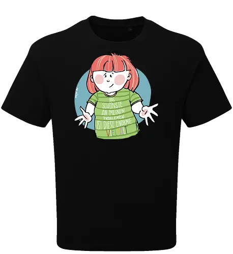 Probleme - Ringelpullisprüche, Ringeldinger, streifenweise, Spruch, Weisheit, Cartoon Illustration, Statement, Handgezeichnet, Humor, Selbstironie, Streifenpulli, Spruchshirt, deutsch, Motivation, Ringelpulli, SprücheShirt - Oversize T-Shirt