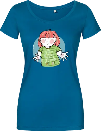Probleme - Ringelpullisprüche, Ringeldinger, streifenweise, Spruch, Weisheit, Cartoon Illustration, Statement, Handgezeichnet, Humor, Selbstironie, Streifenpulli, Spruchshirt, deutsch, Motivation, Ringelpulli, SprücheShirt - Damen T-Shirt