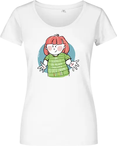 Probleme - Ringelpullisprüche, Ringeldinger, streifenweise, Spruch, Weisheit, Cartoon Illustration, Statement, Handgezeichnet, Humor, Selbstironie, Streifenpulli, Spruchshirt, deutsch, Motivation, Ringelpulli, SprücheShirt - Damen T-Shirt