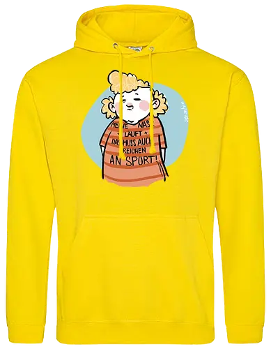 Sport - Ringelpullisprüche, Ringeldinger, Spruchshirt, deutsch, streifenweise, Spruch, Weisheit, Motivation, Ringelpulli, SprücheShirt, Cartoon Illustration, Statement, Ostfriesland, Nordsee, Handgezeichnet, Humor, Selbstironie, Streifenpulli - Standard Hoodie
