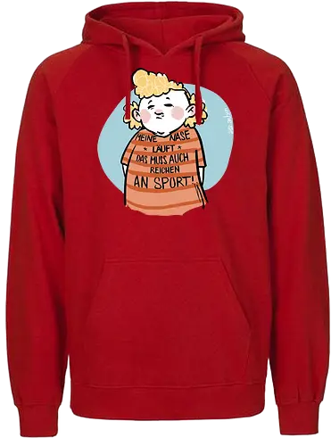 Sport - Ringelpullisprüche, Ringeldinger, Spruchshirt, deutsch, streifenweise, Spruch, Weisheit, Motivation, Ringelpulli, SprücheShirt, Cartoon Illustration, Statement, Ostfriesland, Nordsee, Handgezeichnet, Humor, Selbstironie, Streifenpulli - Fairtrade Hoodie