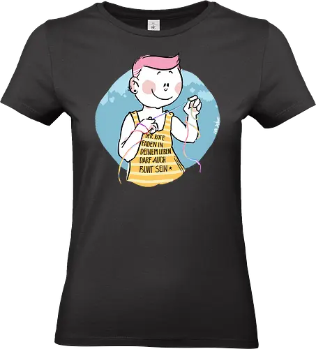 Bunt - Humor, Selbstironie, Streifenpulli, Spruchshirt, deutsch, ringelpullisprüche, Ringeldinger, streifenweise, Spruch, Weisheit, Motivation, Ringelpulli, SprücheShirt, Cartoon Illustration, Statement, Handgezeichnet - Standard T-Shirt (Frauen)
