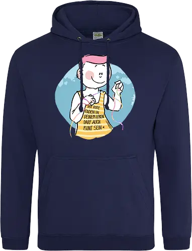 Bunt - Humor, Selbstironie, Streifenpulli, Spruchshirt, deutsch, ringelpullisprüche, Ringeldinger, streifenweise, Spruch, Weisheit, Motivation, Ringelpulli, SprücheShirt, Cartoon Illustration, Statement, Handgezeichnet - Standard Hoodie