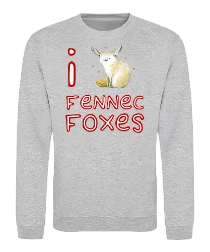 Liebe für den süßen Fuchs der Wüste - Fen¬nek, Wüstenfuchs, Fuchs, süßer Fuchs, süßes Tier, Wildtiere, Natur, Wüste, Illustration, Aquarell, Tierkunst, Tierliebhaber, niedliche Zeichnung, Fauna, Wildtierkunst - Sweatshirt