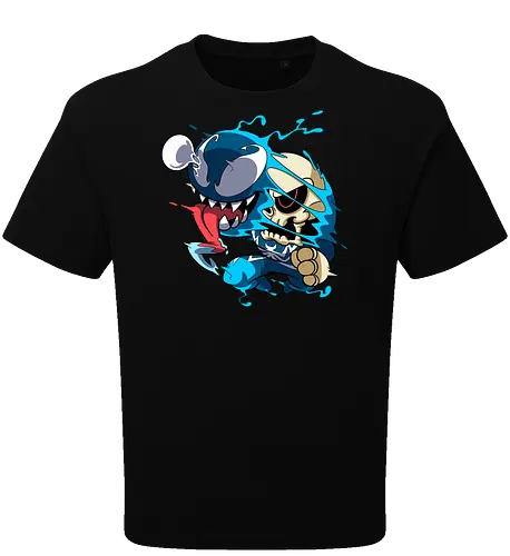 Freaky Kreatur - Dunkles Chaos - freaky creature, dunkles monster, horror kunst, creepy art, skelett, monster design, dark cartoon, gothic art, gruselige kreatur, body horror, seltsame kunst, fantasy monster, horror cartoon, dunkle ästhetik, geek art - Oversize T-Shirt