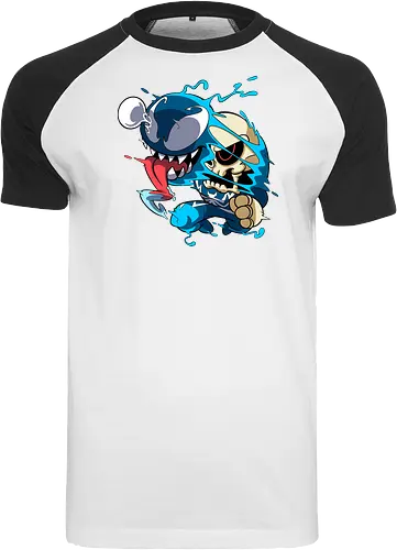 Freaky Kreatur - Dunkles Chaos - freaky creature, dunkles monster, horror kunst, creepy art, skelett, monster design, dark cartoon, gothic art, gruselige kreatur, body horror, seltsame kunst, fantasy monster, horror cartoon, dunkle ästhetik, geek art - Raglan T-Shirt