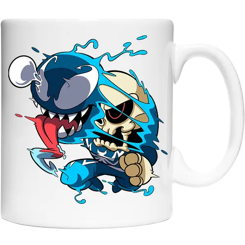 Freaky Kreatur - Dunkles Chaos - freaky creature, dunkles monster, horror kunst, creepy art, skelett, monster design, dark cartoon, gothic art, gruselige kreatur, body horror, seltsame kunst, fantasy monster, horror cartoon, dunkle ästhetik, geek art - Keramiktasse