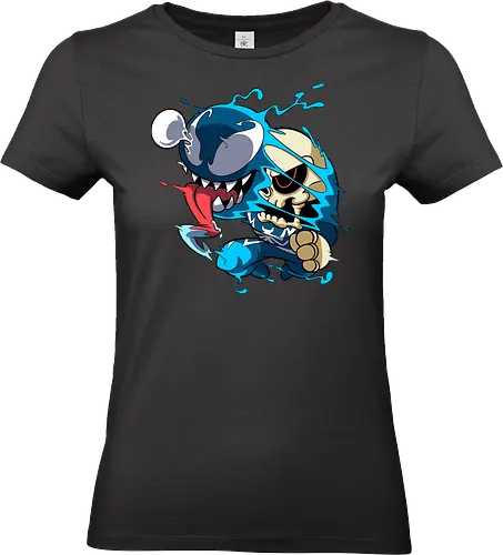 Freaky Kreatur - Dunkles Chaos - freaky creature, dunkles monster, horror kunst, creepy art, skelett, monster design, dark cartoon, gothic art, gruselige kreatur, body horror, seltsame kunst, fantasy monster, horror cartoon, dunkle ästhetik, geek art - Standard T-Shirt (Frauen)