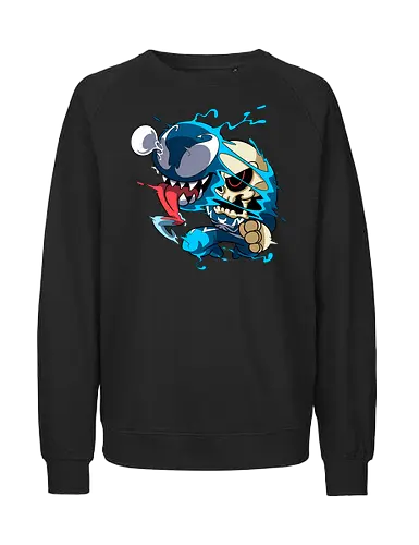 Freaky Kreatur - Dunkles Chaos - freaky creature, dunkles monster, horror kunst, creepy art, skelett, monster design, dark cartoon, gothic art, gruselige kreatur, body horror, seltsame kunst, fantasy monster, horror cartoon, dunkle ästhetik, geek art - Fairtrade Sweatshirt