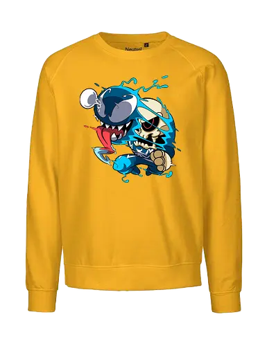 Freaky Kreatur - Dunkles Chaos - freaky creature, dunkles monster, horror kunst, creepy art, skelett, monster design, dark cartoon, gothic art, gruselige kreatur, body horror, seltsame kunst, fantasy monster, horror cartoon, dunkle ästhetik, geek art - Fairtrade Sweatshirt